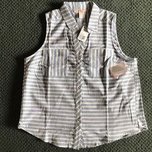 Forever 22 sleeveless striped flannel